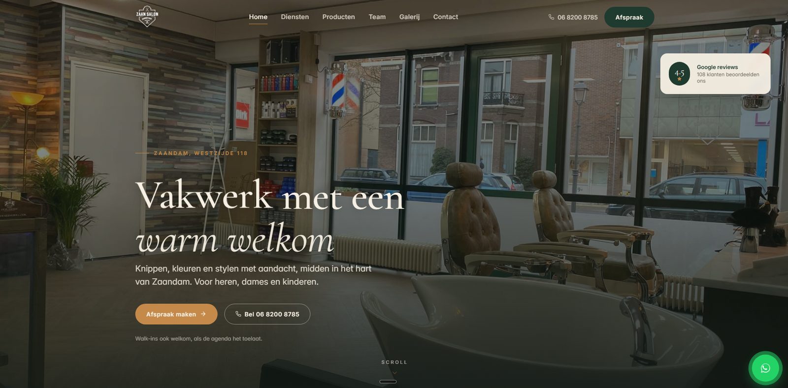 Website voor Zaan Salon